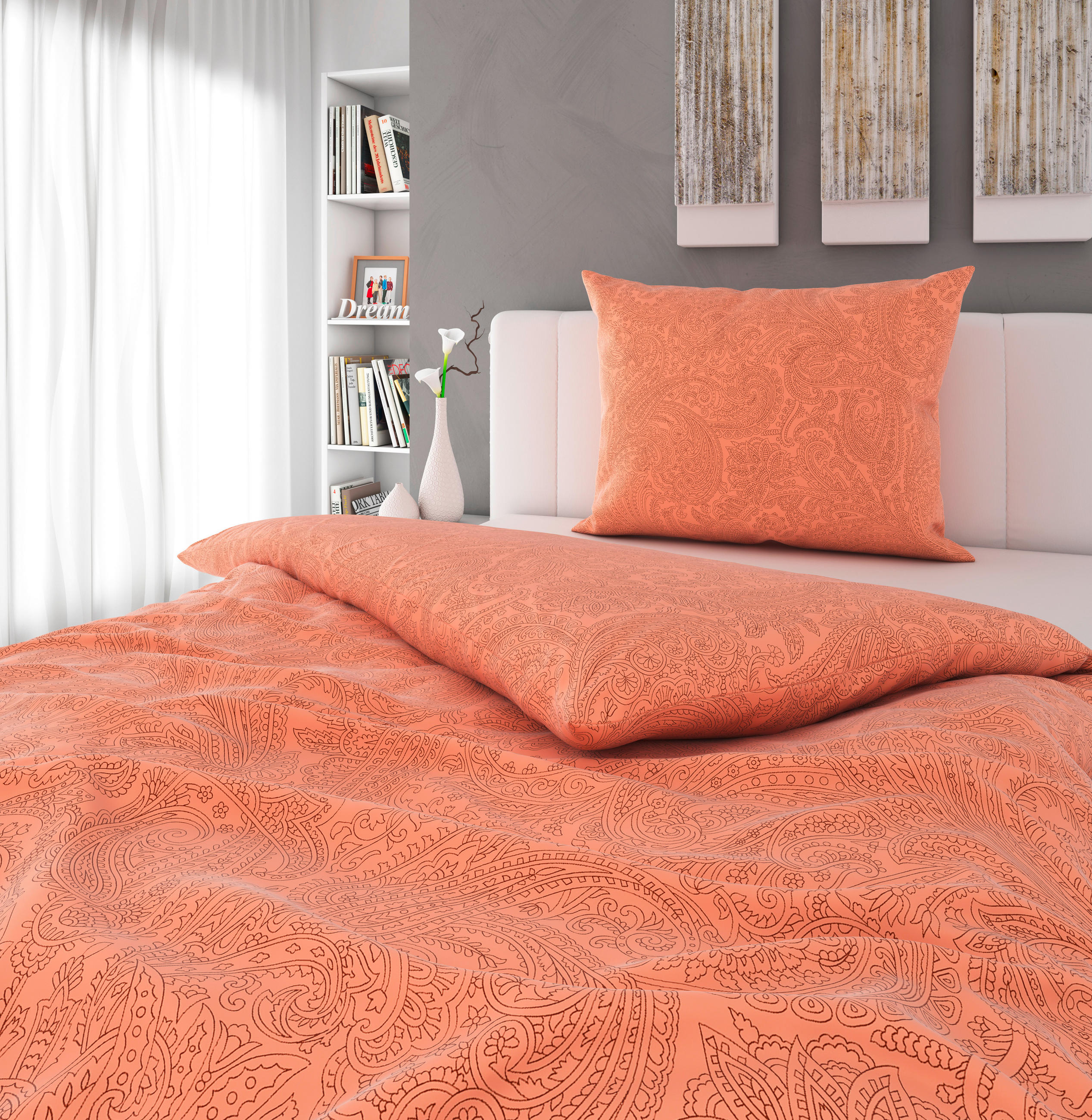POVLEČENÍ, satén, oranžová, 140/200 cm - oranžová, Konvenční, textil (140/200cm) - Bio:Vio