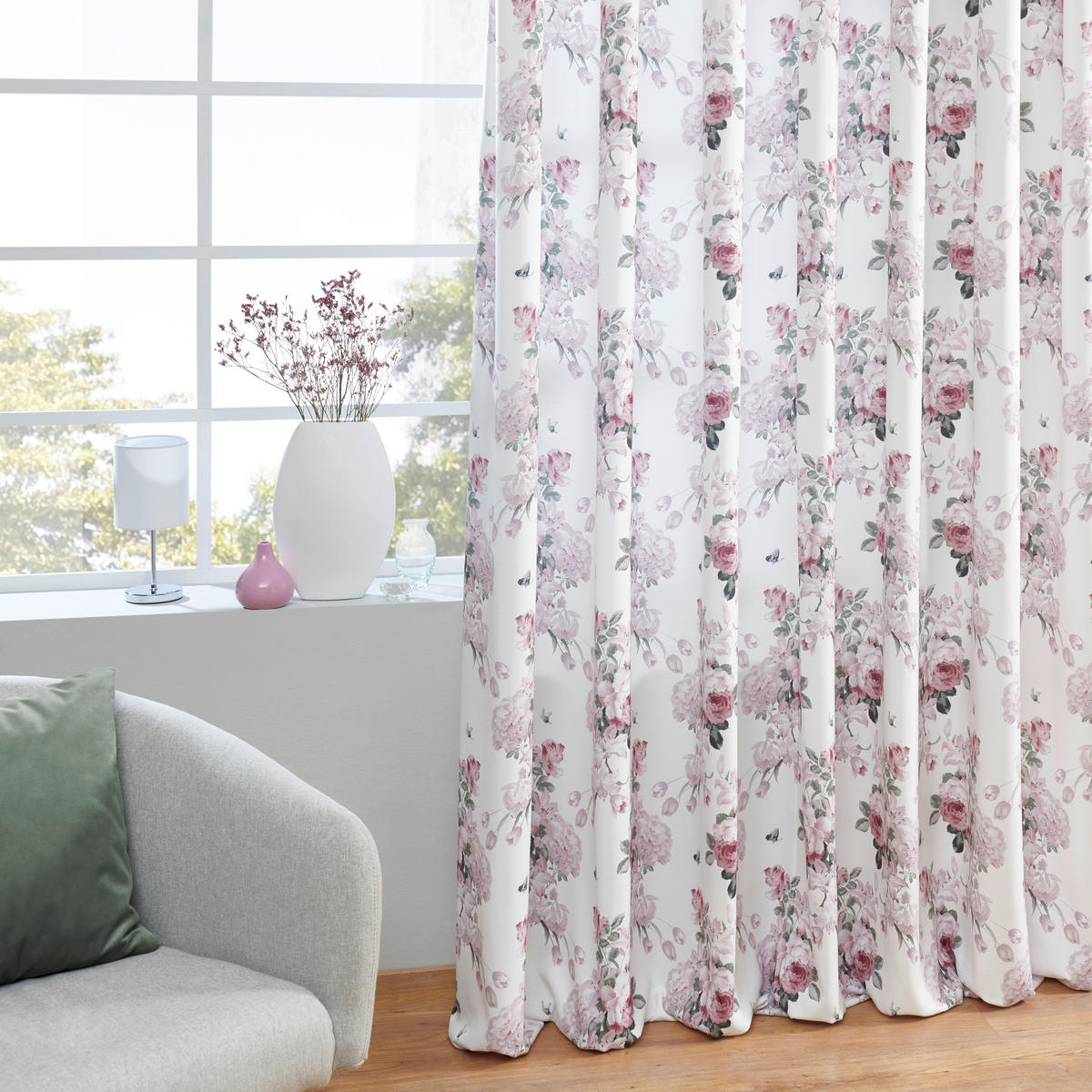 VORHANGSTOFF per lfm blickdicht  - Altrosa, KONVENTIONELL, Textil (140cm) - Esposa