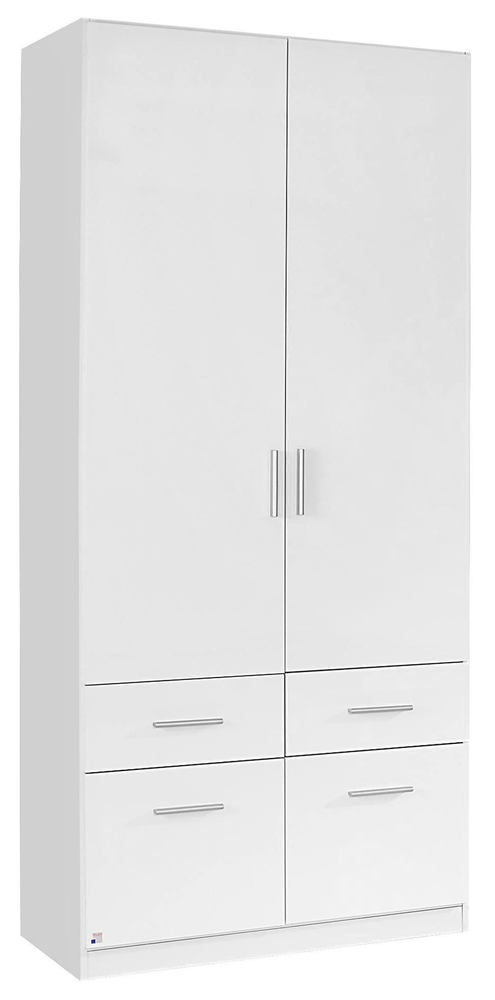 DREHTÜRENSCHRANK in Weiss, Weiss Hochglanz  - Weiss Hochglanz/Weiss, Design, Holzwerkstoff/Kunststoff (91/210/54cm) - Carryhome