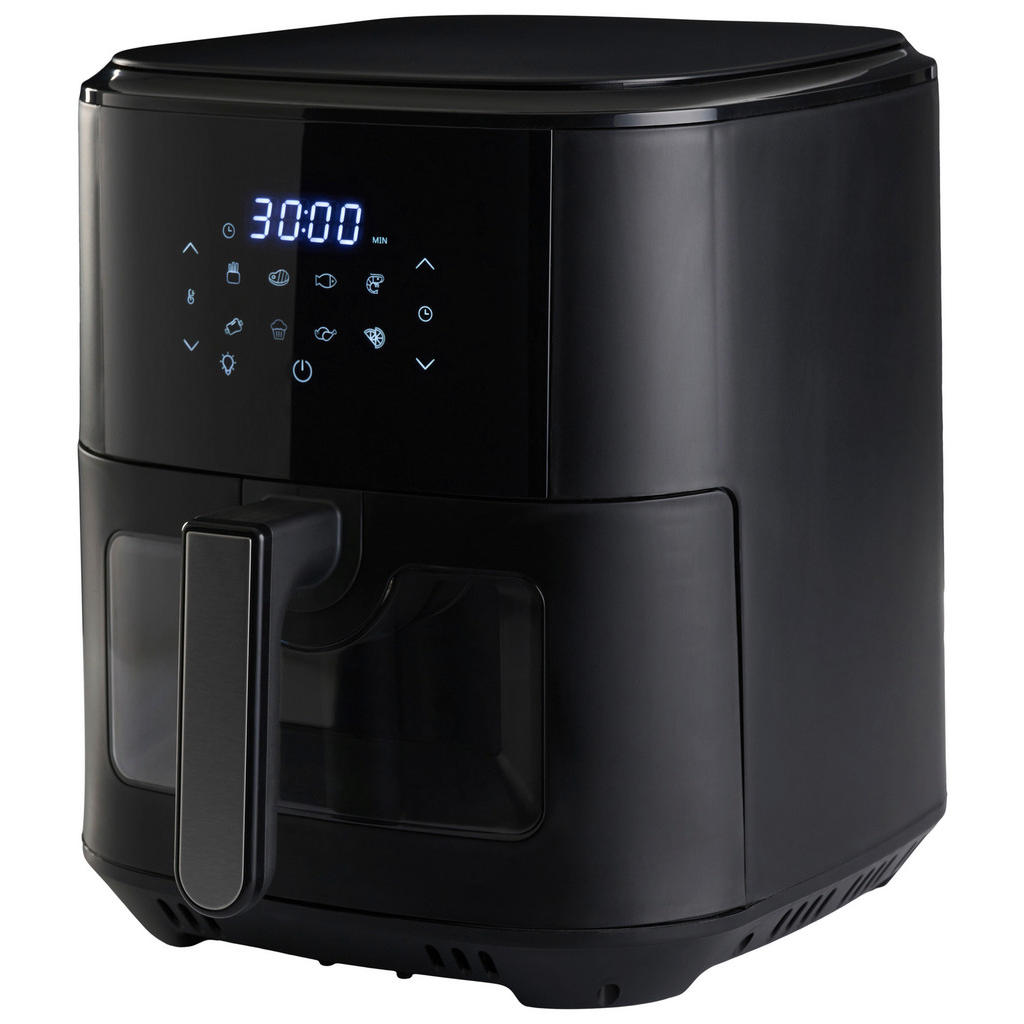 Thumbnail - Atrigo HEIßLUFTFRITTEUSE, Schwarz, Kunststoff, 6,5 L, 29x34x38 cm, Sichtfenster, wärmeisolierte Außenfläche, antihaftbes...