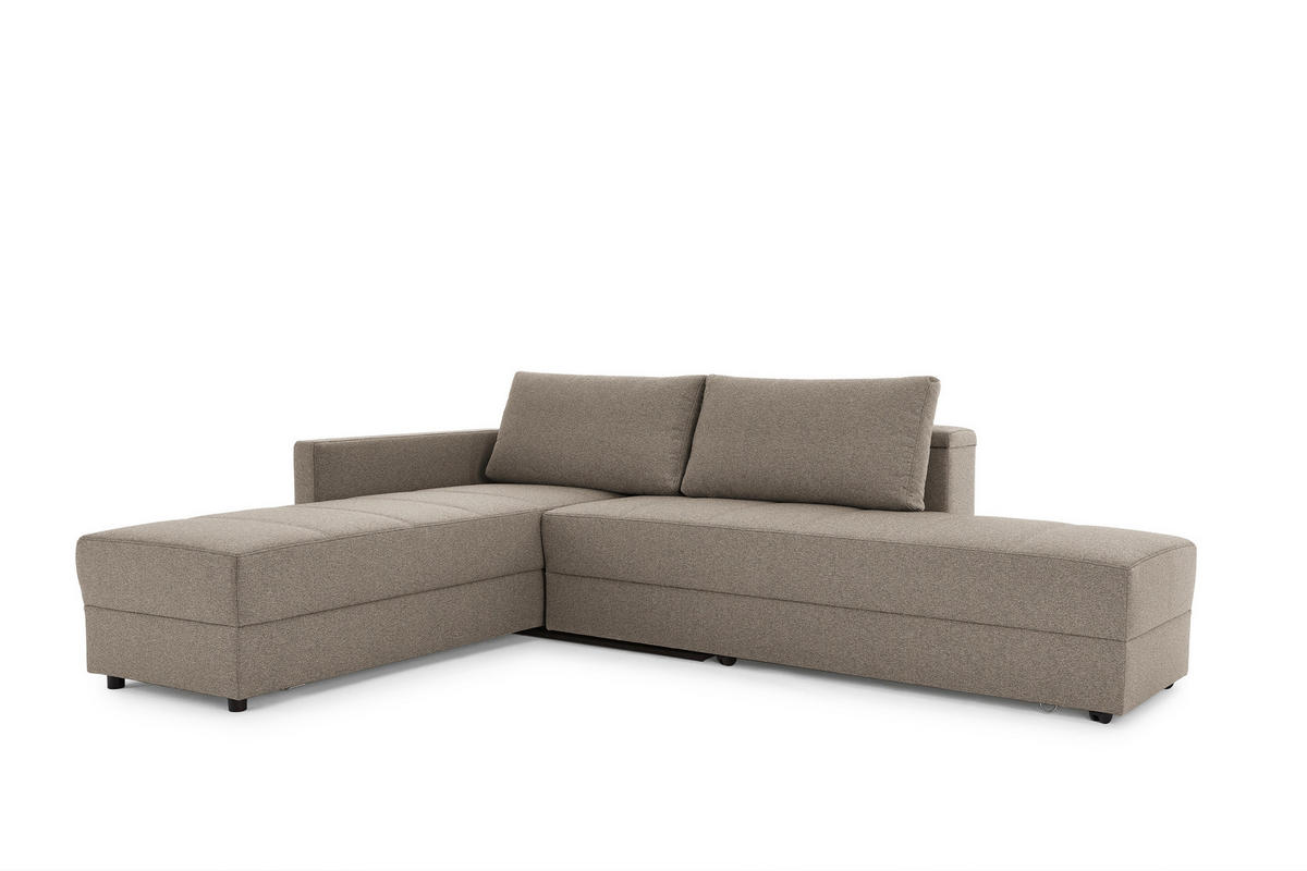 ECKSOFA in Webstoff Hellgrau  287/229 cm  - Hellgrau/Schwarz, Design, Kunststoff/Textil (287/229cm) - LOOKS by W.Joop