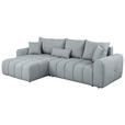 ECKSOFA  in Velours Grau  168/298 cm  - Schwarz/Grau, KONVENTIONELL, Kunststoff/Textil (168/298cm) - Carryhome