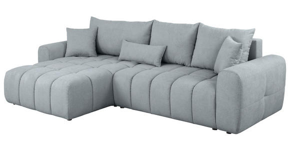 ECKSOFA  in Velours Grau  168/298 cm  - Schwarz/Grau, KONVENTIONELL, Kunststoff/Textil (168/298cm) - Carryhome