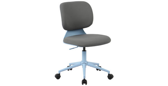 DREHSTUHL Webstoff Blau, Grau  - Blau/Grau, KONVENTIONELL, Kunststoff/Textil (57/82-91/57cm) - Venda
