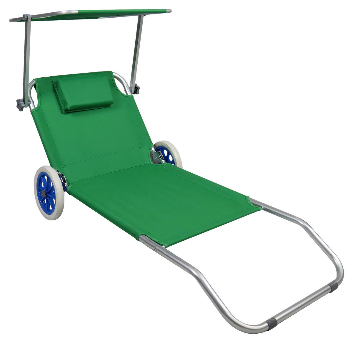 GARTENLIEGE 165/16/65 cm  - Grün, Basics, Textil/Metall (165/16/65cm) - Gardenson