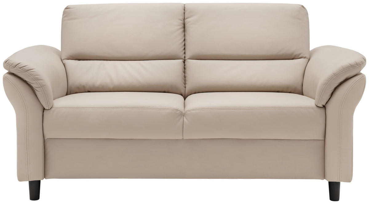 3-SITZER-SOFA in Lederlook Beige  - Beige/Schwarz, MODERN, Holz/Textil (192/90/89cm) - Livetastic