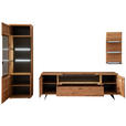 WOHNWAND 3-teilig  in Wildeiche  305/209/50 cm  - Wildeiche/Anthrazit, Natur, Glas/Holz (305/209/50cm) - Linea Natura