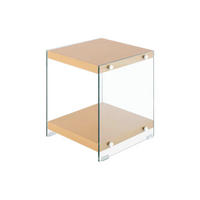SIDOBORD i glas, trämaterial 35/35/45 cm  - klar/guldfärgad, Basics, trämaterial/glas (35/35/45cm) - Kayoom