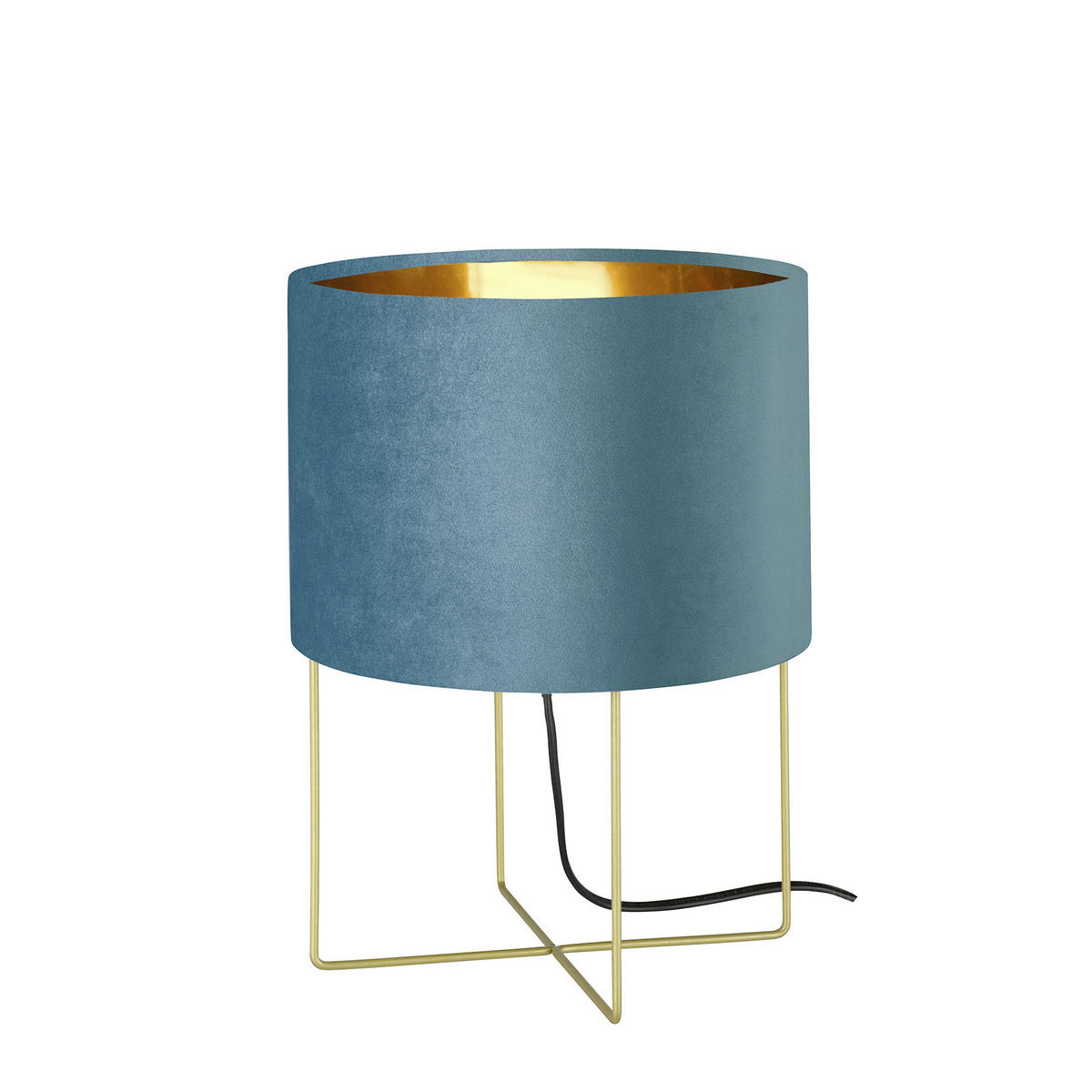 BORDSLAMPA Aura 24/32 cm   - turkos/guldfärgad, Design, metall/textil (24/32cm) - Fischer & Honsel