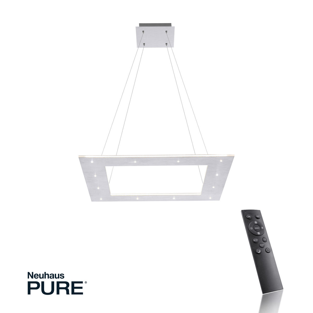 LED-HÄNGELEUCHTE PURE-COSMO 50/50/200 cm   - Alufarben, Design, Kunststoff/Metall (50/50/200cm)