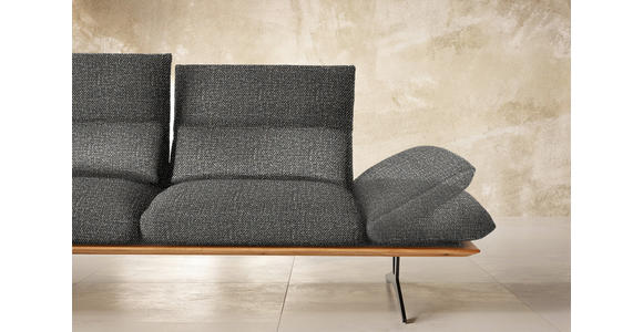 ECKSOFA in Flachgewebe Anthrazit  - Anthrazit/Schwarz, Design, Holz/Textil (159/314cm) - Dieter Knoll