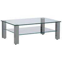 COUCHTISCH in Metall, Glas 110/70/42,5 cm  - Grau, Design, Glas/Kunststoff (110/70/42,5cm)