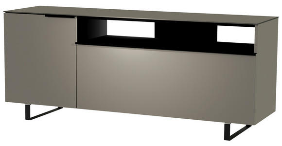 LOWBOARD Grau, Schwarz  - Schwarz/Grau, Design, Glas/Holzwerkstoff (160/66/45cm) - Moderano