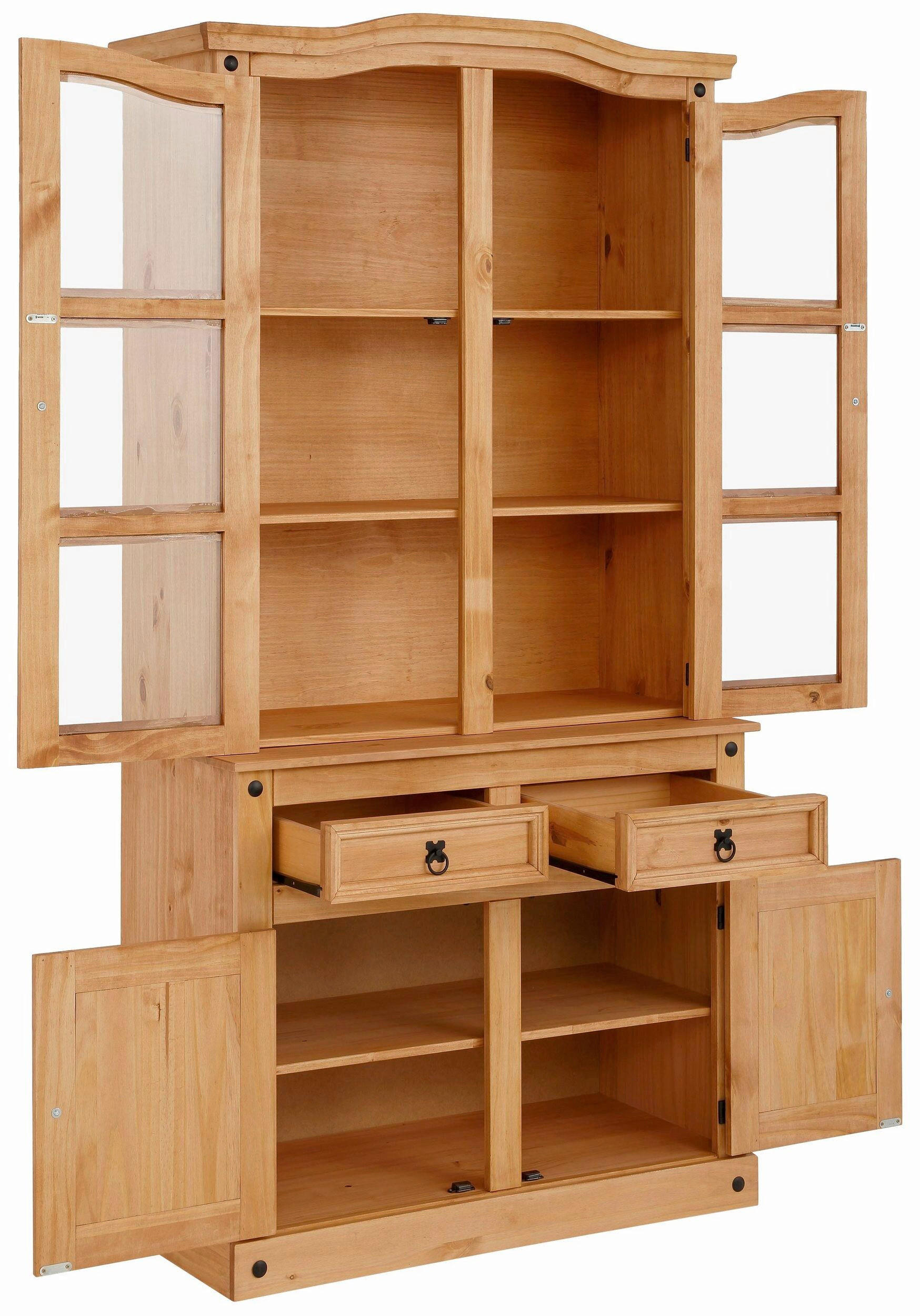 BUFFET 104/196/36 cm  in Naturfarben  - Transparent/Schwarz, Design, Glas/Holz (104/196/36cm) - MID.YOU