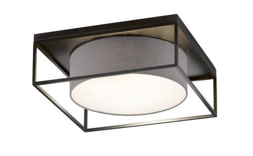 DECKENLEUCHTE  60/10 cm    - Weiss/Schwarz, Design, Kunststoff/Textil (60/10cm) - Fischer & Honsel