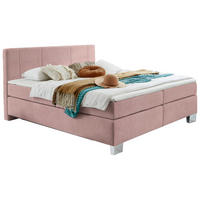 BOXSPRINGBETT 160/200 cm  in Rosa  - Chromfarben/Rosa, Konventionell, Kunststoff/Textil (160/200cm) - Hom`in