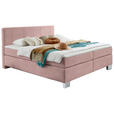 BOXSPRINGBETT 160/200 cm in Rosa - Chromfarben/Rosa, KONVENTIONELL, Kunststoff/Textil (160/200cm) - Hom`in