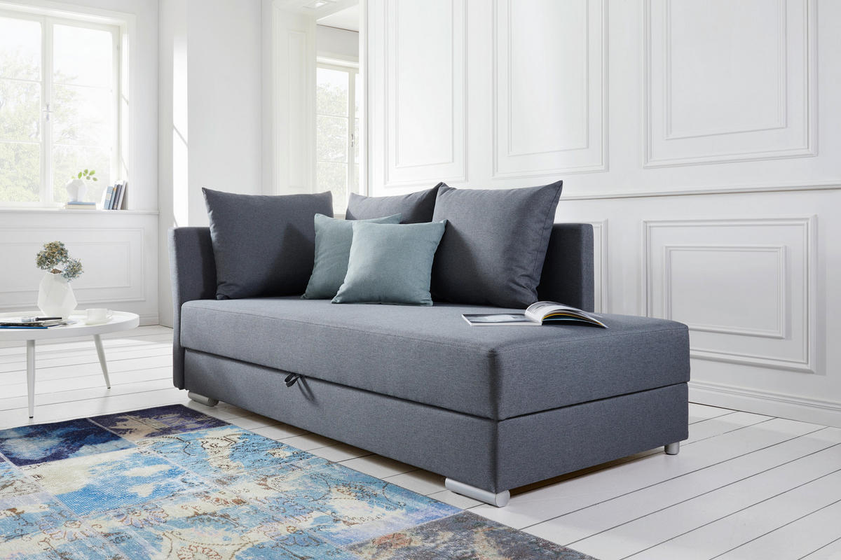 HEVERŐ textil szürke  - bézs/króm, Design, műanyag/textil (220/93/100cm) - Xora