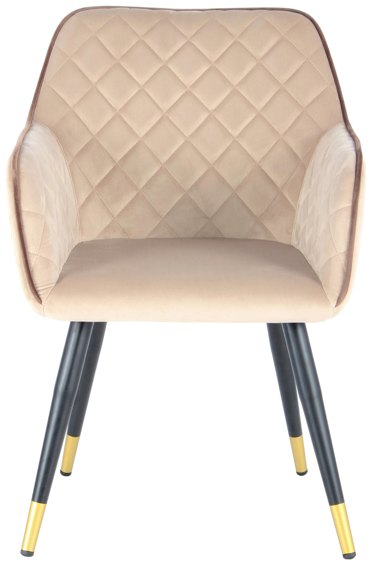 ARMLEHNSTUHL  in Samt  - Beige/Goldfarben, MODERN, Textil/Metall (58,8/86/61cm) - Kayoom