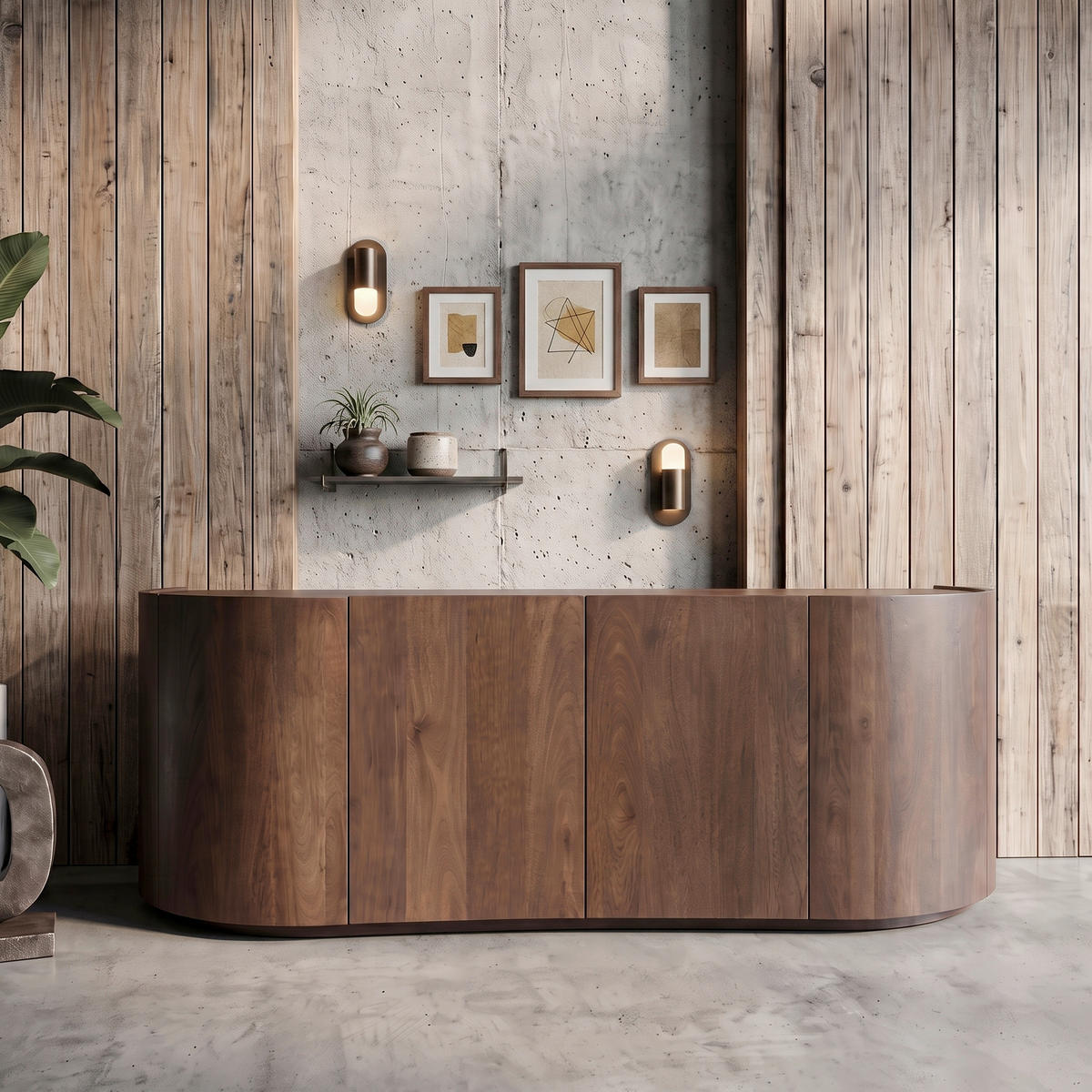 KOMMODE Sense, 160/50/46 cm,  - Walnussfarben, Design, Holz (160/50/46cm) - Livetastic