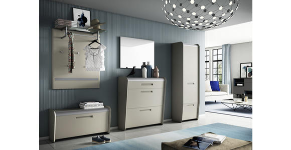 GARDEROBENPANEEL in 95/104/29 cm - Taupe/Alufarben, Design, Glas/Holzwerkstoff (95/104/29cm) - Dieter Knoll