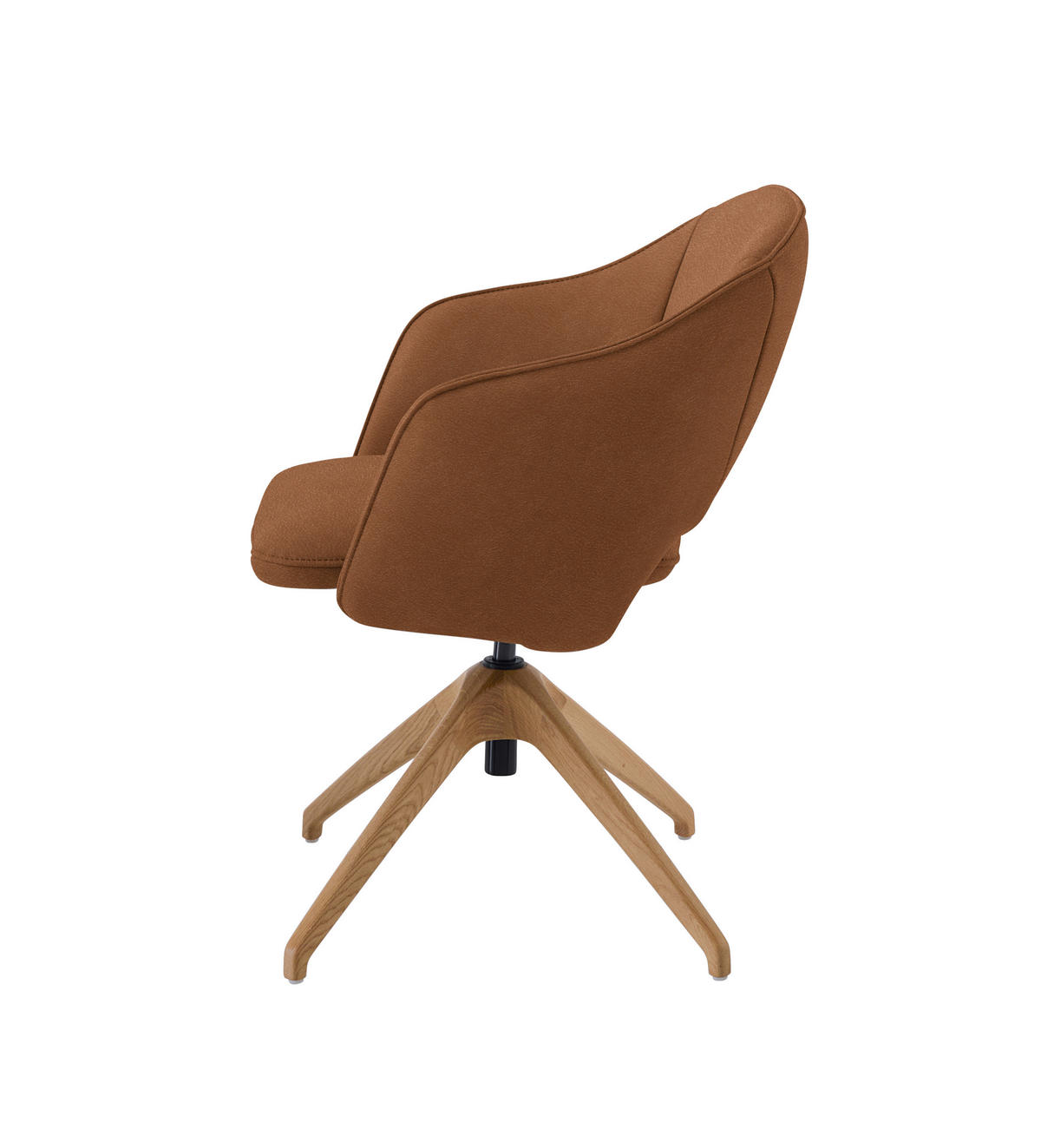 ARMLEHNSTUHL  in Echtleder naturbelassen  - Wildeiche/Rostfarben, Design, Leder/Holz (63/74-90/57-73cm) - Koinor