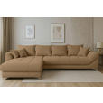 ECKSOFA Rostfarben Chenille Zierkissen, Rückenkissen, Rücken echt  - Chromfarben/Rostfarben, KONVENTIONELL, Textil/Metall (227/329cm) - Carryhome