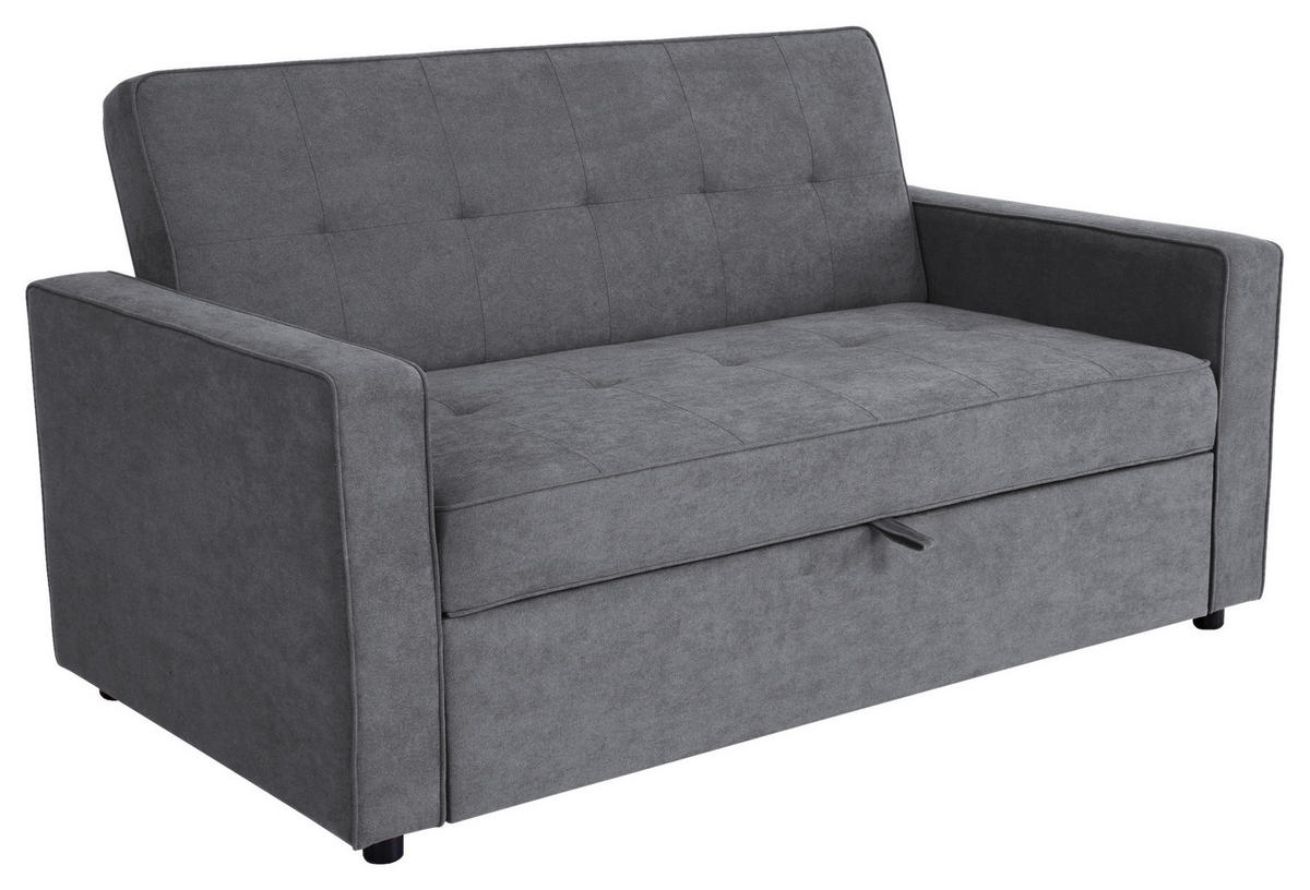 SCHLAFSOFA Flachgewebe Dunkelgrau  - Dunkelgrau, Trend, Textil (162/90/89cm) - Livetastic