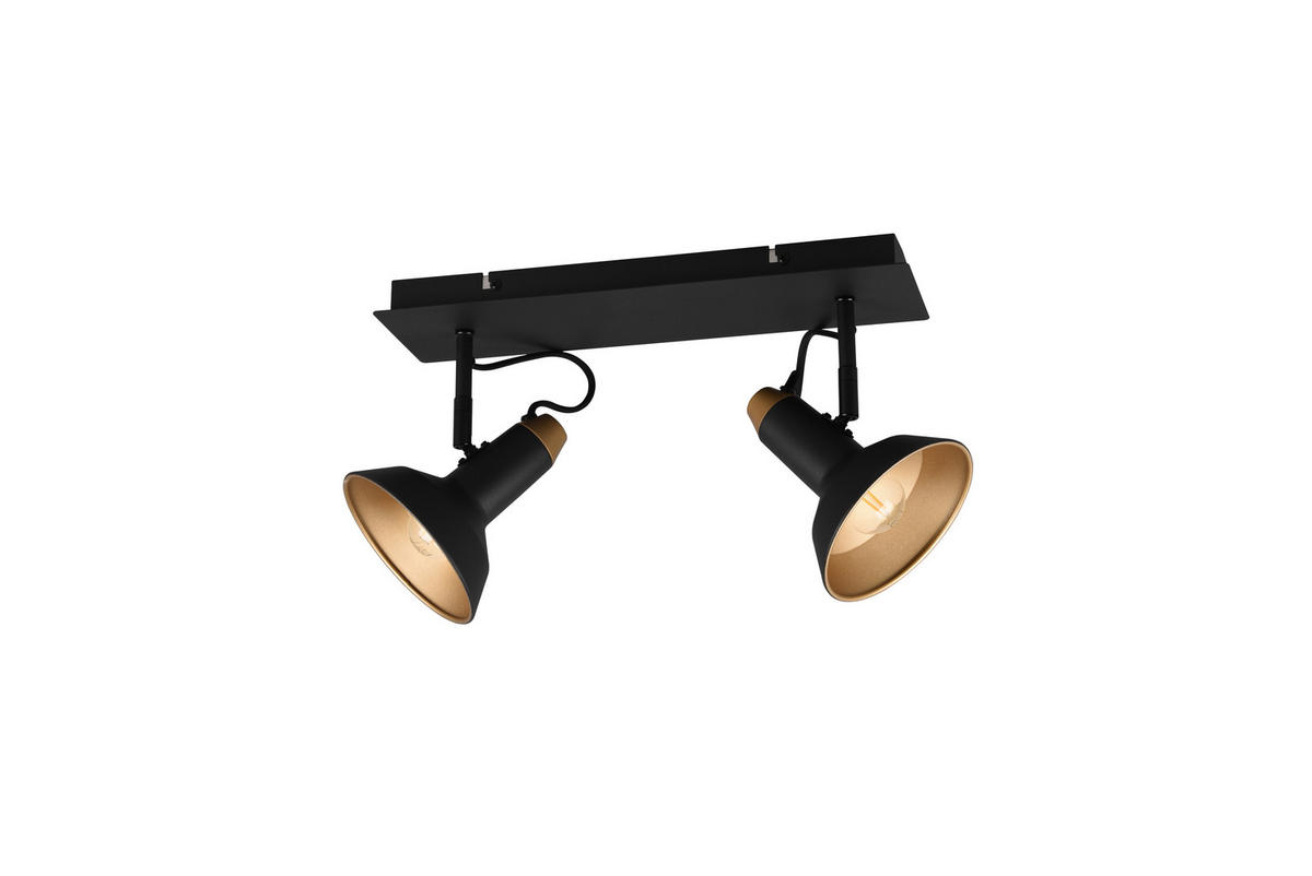 STRAHLER 40/22,8/13,8 cm   - Goldfarben/Schwarz, KONVENTIONELL, Metall (40/22,8/13,8cm) - Trio Leuchten