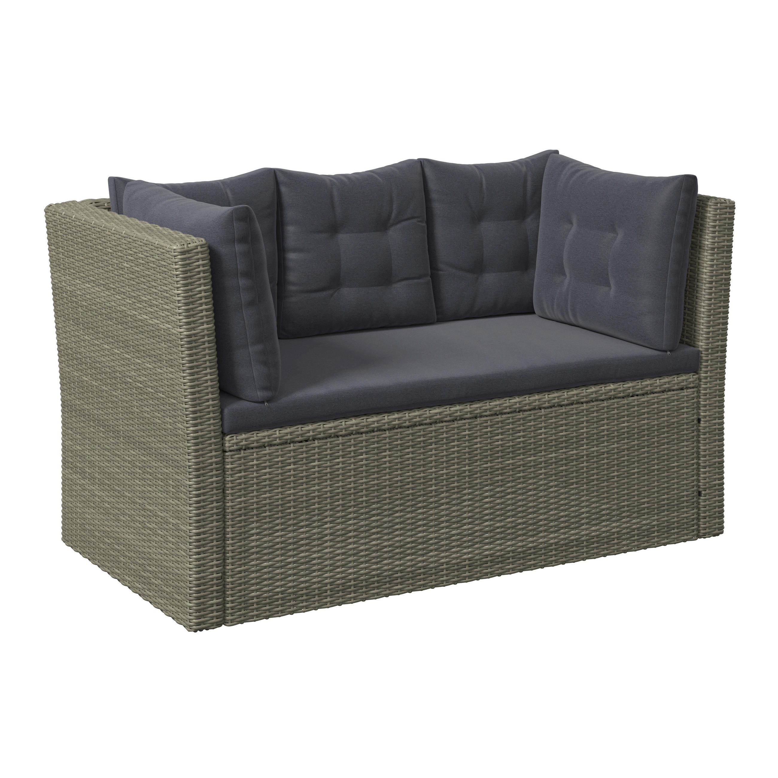 GARTENBANK 160/80/85 cm  in Grau, Dunkelgrau  - Dunkelgrau/Schwarz, MODERN, Kunststoff/Textil (160/80/85cm) - Ambia Garden