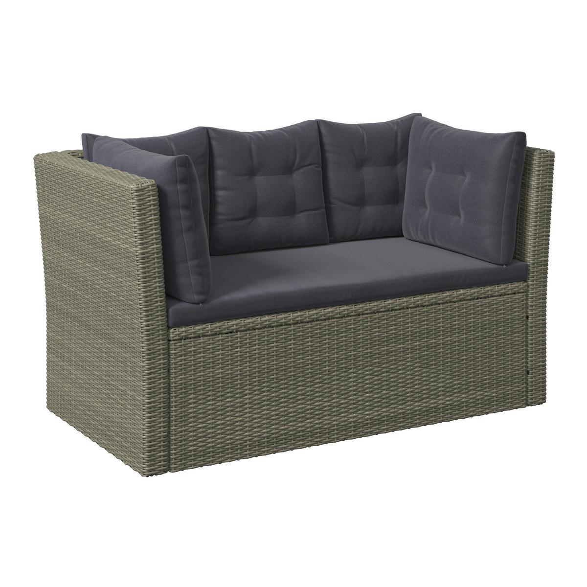 GARTENBANK 160/80/85 cm  in Grau, Dunkelgrau  - Dunkelgrau/Schwarz, MODERN, Kunststoff/Textil (160/80/85cm) - Ambia Garden