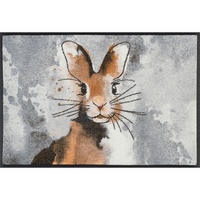 FUßMATTE 50/75 cm Hopps  - Beige/Grau, KONVENTIONELL, Kunststoff/Textil (50/75cm) - wash+dry