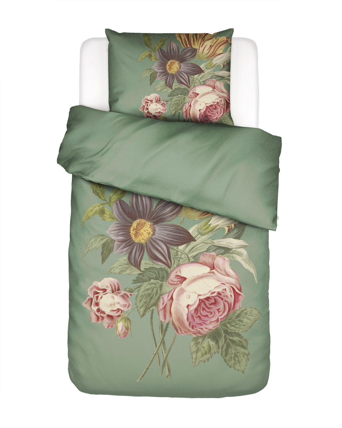 BETTWÄSCHE Madia Satin 135/200 cm  - Grün, KONVENTIONELL, Textil (135/200cm) - Essenza