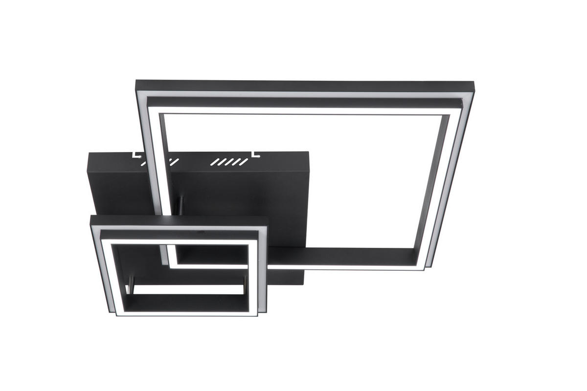 LED PLAFONJERA Proton  - bela/crna, Lajfstajl, metal/plastika (60/60/11,8cm) - Novel