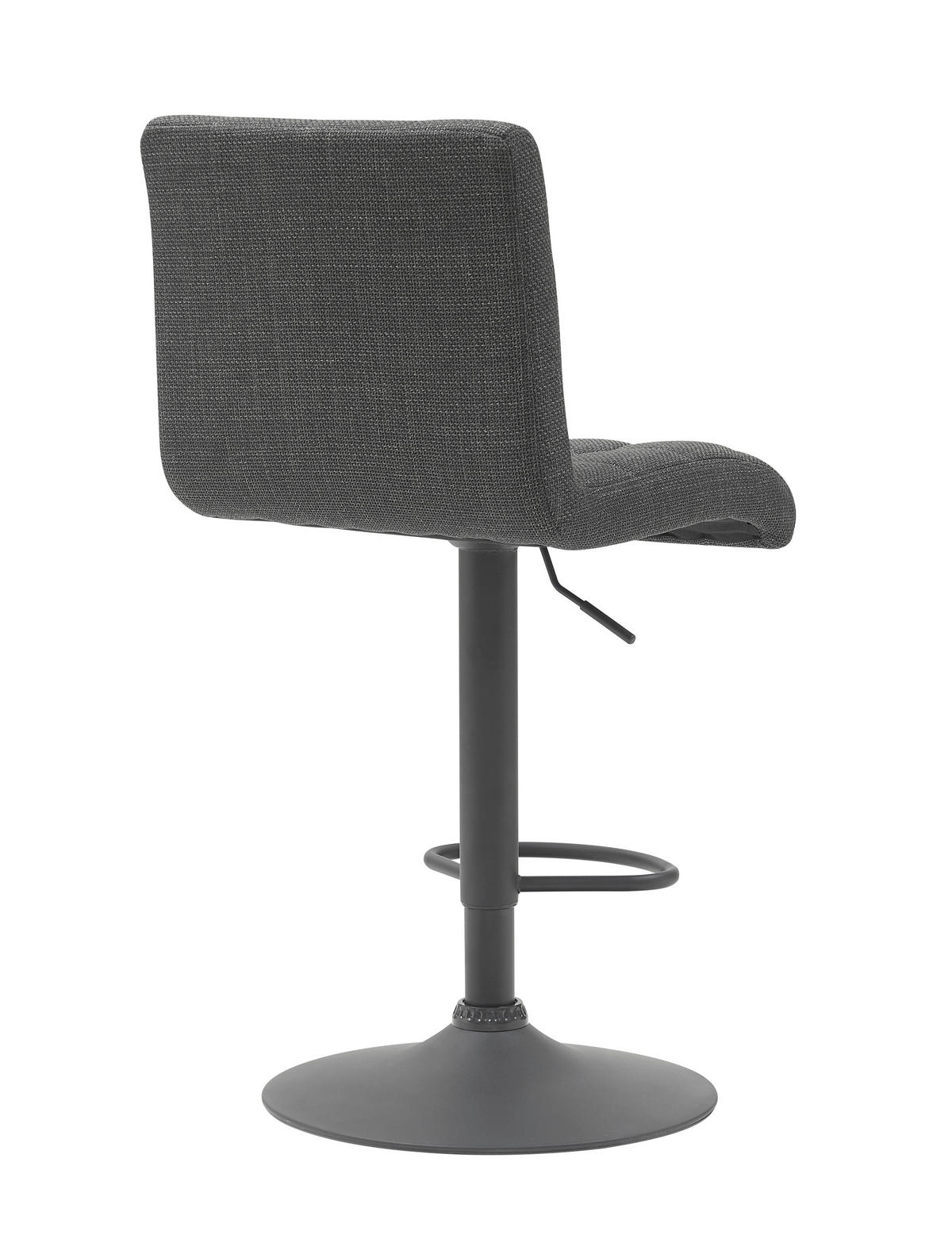 BARHOCKER-SET Webstoff, Mikrofaser Anthrazit Stahl erweiterbar, Sitzfläche 360° drehbar  - Anthrazit, MODERN, Textil/Metall (47/93-114/57cm) - MID.YOU