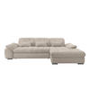 ECKSOFA Beige Cord  - Beige/Schwarz, MODERN, Textil/Metall (314/184cm) - Livetastic
