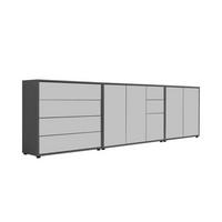 SIDEBOARD  in 263,5/73/33 cm  - Anthrazit/Schwarz, MODERN, Holzwerkstoff (263,5/73/33cm) - MID.YOU