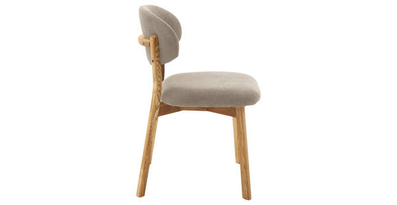 STUHL in Holz, Textil Taupe, Wildeiche  - Taupe/Wildeiche, KONVENTIONELL, Holz/Textil (50/82/57cm) - Venda
