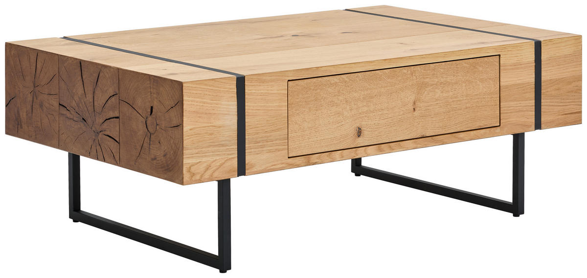 DOHÁNYZÓASZTAL fa, fém, faalapú anyag 110/70/40 cm   - natúr/fekete, Design, faalapú anyag/fa (110/70/40cm) - MID.YOU