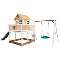SPIELTURM 613/291/277 cm  - Braun/Weiß, KONVENTIONELL, Holz (613/291/277cm) - Ambia Garden
