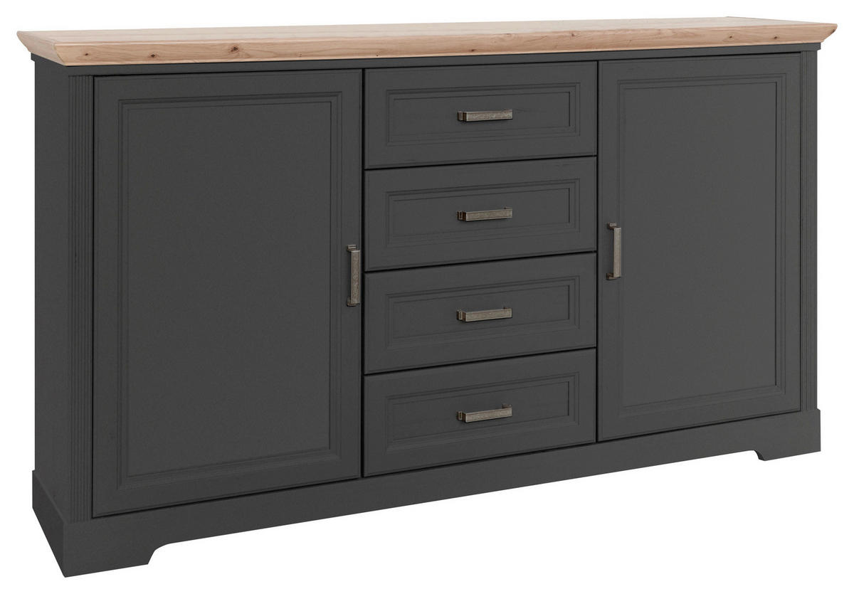 SIDEBOARD  in 164/90/41 cm  - Graphitfarben/Eiche Artisan, LIFESTYLE, Holzwerkstoff/Metall (164/90/41cm) - Ti'me