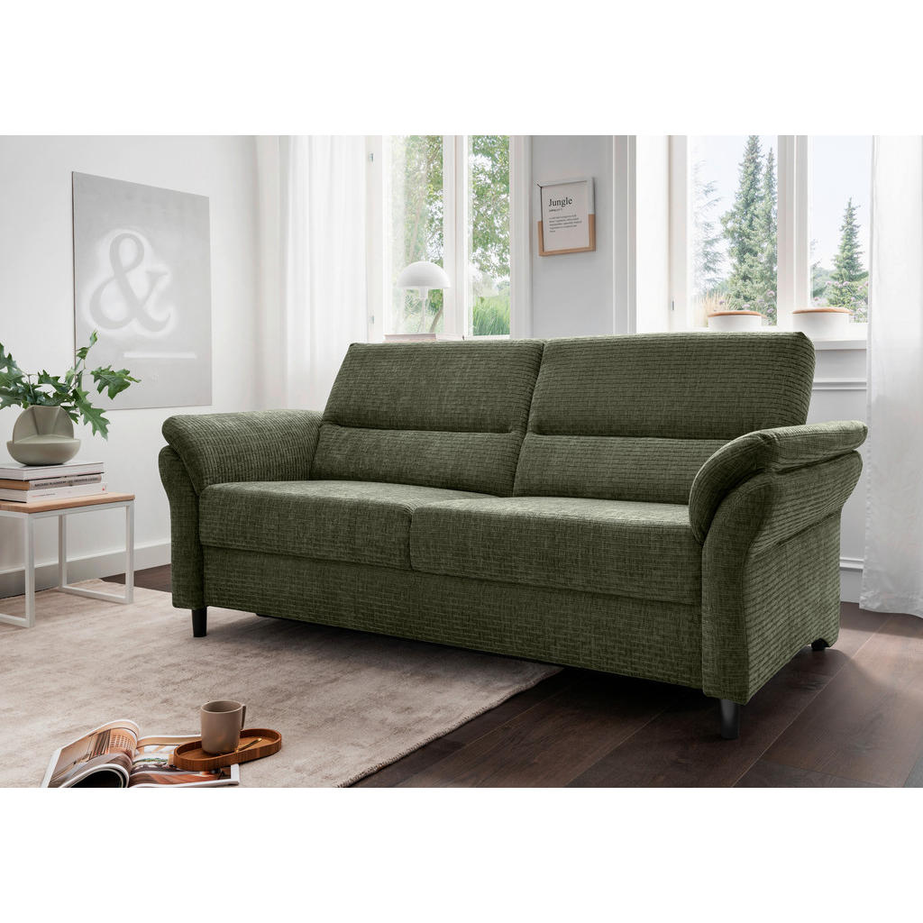 Thumbnail - Livetastic 3-Sitzer-Sofa, Olivgrün, Textil, Buche, 192x90x89 cm, Made in EU, Rücken echt, Armteil links, rechts, Wohnzim...