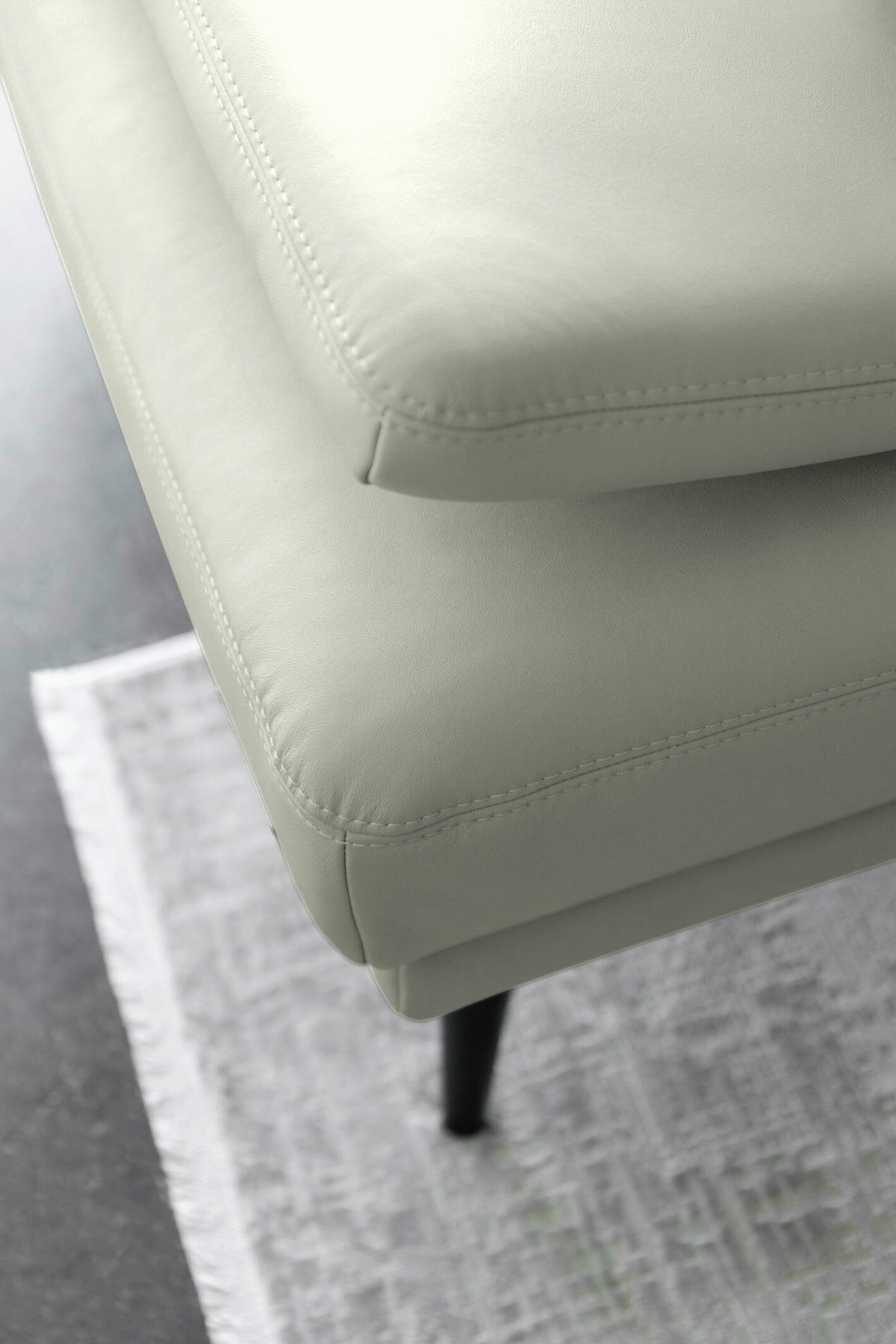 ECKSOFA Echtleder Silberfarben  - Silberfarben/Schwarz, Konventionell, Leder/Metall (180/301cm) - Joop!