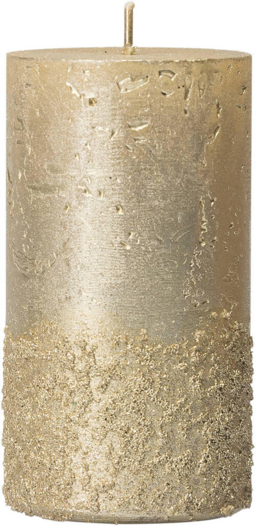 STUMPENKERZE 7/14 cm  - Goldfarben/Creme, Basics, Naturmaterialien (7/14cm)