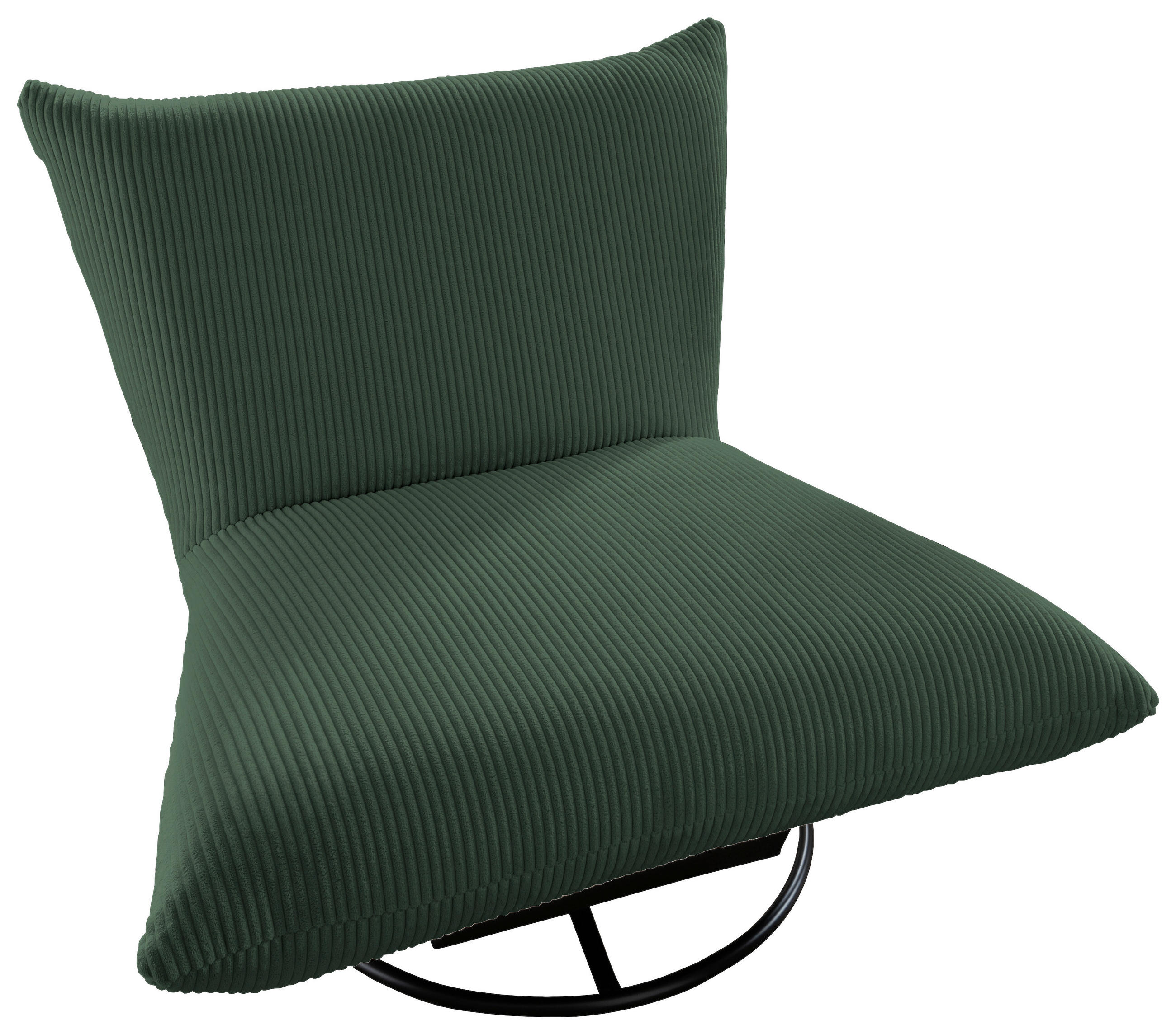 RELAXSESSEL Cord    - Dunkelgrün/Schwarz, Design, Textil/Metall (100/78/96cm) - Livetastic