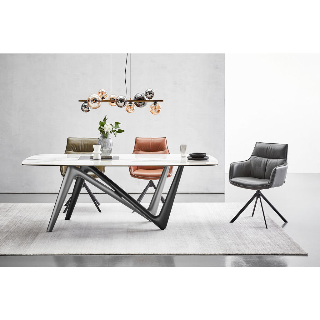 Thumbnail - Dieter Knoll Esstisch, Anthrazit, Grau, Weiß, Beige, Kunststoff, Keramik, oval, Z-Form, 110x75x220 cm, Esszimmer, Tische...