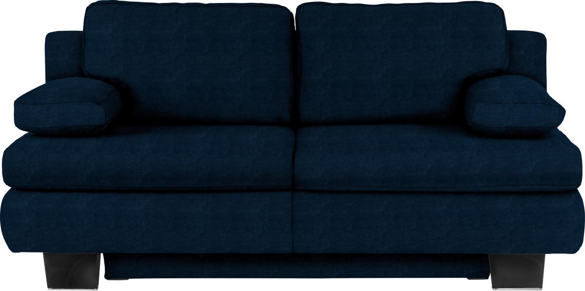 SCHLAFSOFA Macy  mit Fußauswahl, Stoffauswahl, Schlafen auf Sitzhöhe, Rücken echt Flachgewebe Dunkelblau  - Wengefarben/Dunkelblau, KONVENTIONELL, Holz/Textil (203/94/100cm) - Novel