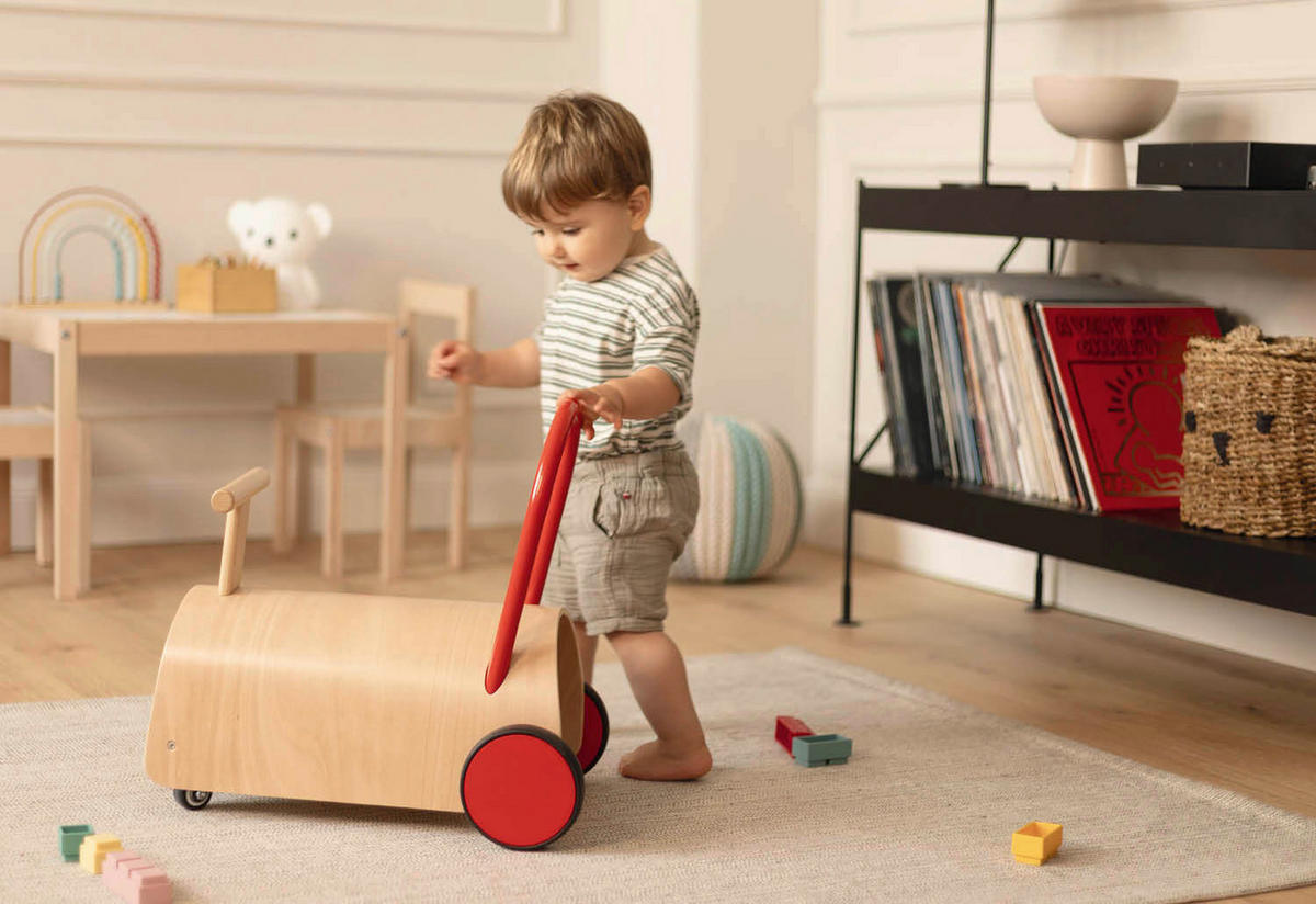 LAUFLERNWAGEN - Rot/Naturfarben, Basics, Holz (L 47 cm/B 31 cm/H 45 cmcm) - Pinolino