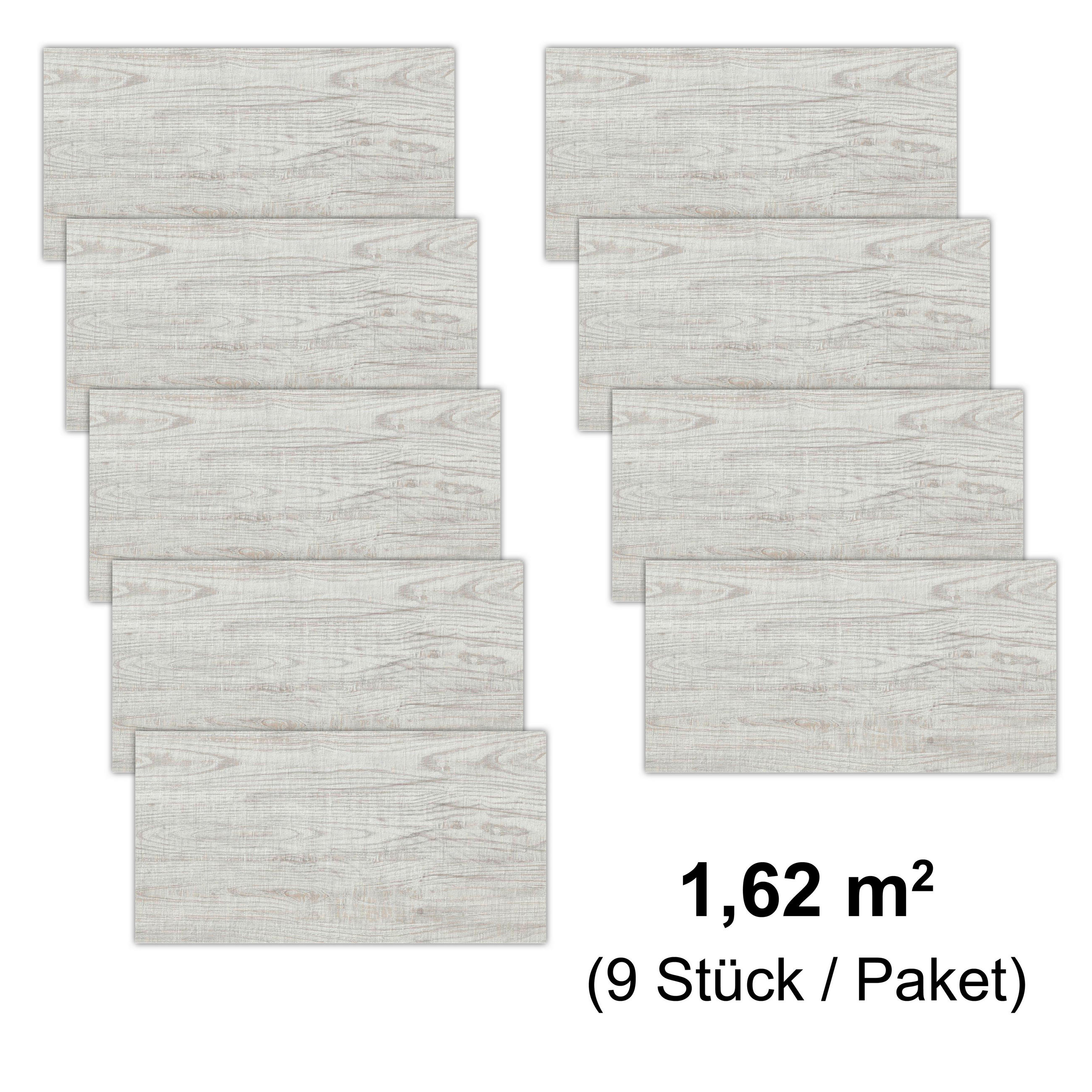 WANDPANEEL Baridecor Aqua Eiche Bianco, Greige  - Eiche Bianco/Greige, Design, Kunststoff (60/30/0,4cm)