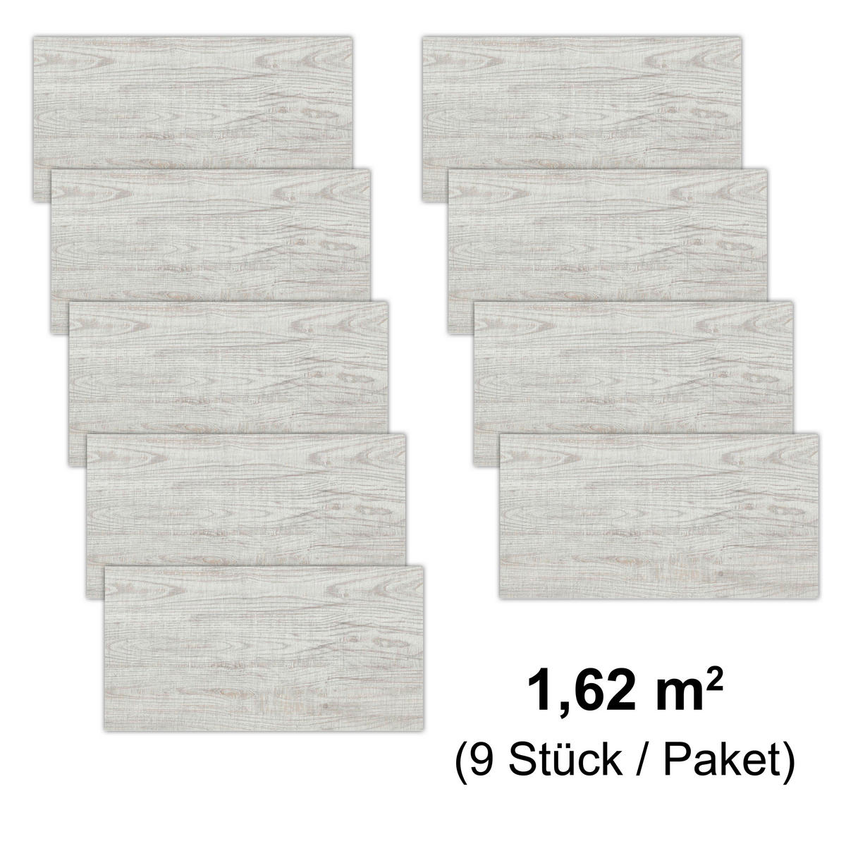 WANDPANEEL Baridecor Aqua Eiche Bianco, Greige  - Eiche Bianco/Greige, Design, Kunststoff (60/30/0,4cm)